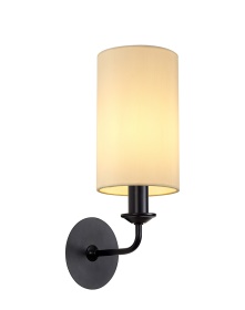 DK1018  Banyan Wall Lamp 1 Light Matt Black Ivory Pearl/White Laminate